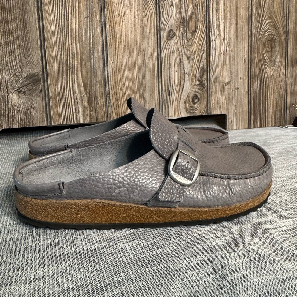 Birkenstock Gray Leather Slip-On Shoes